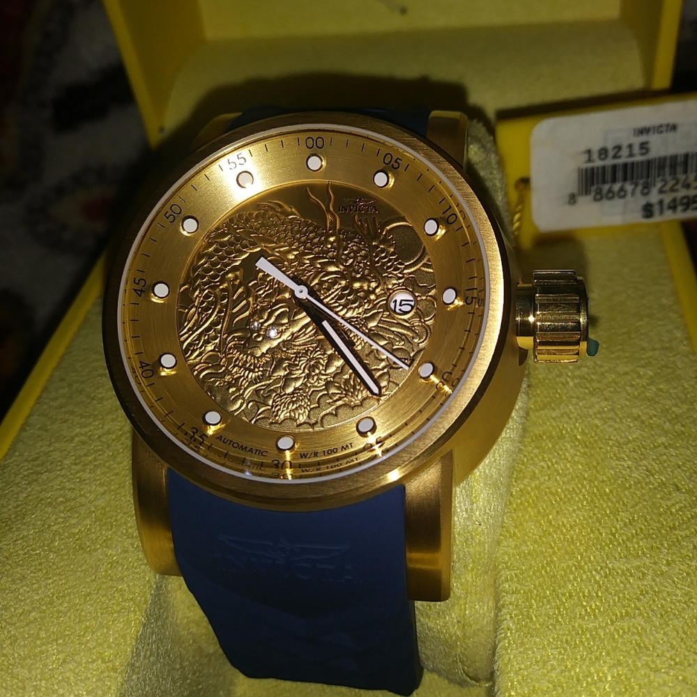 Invicta 18k Gold Plated Automatic Watch NWT - Picture 4 of 12